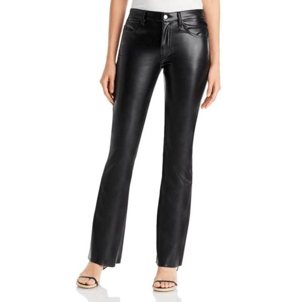 A.L.C. Freddie Vegan Straight-Leg Faux Leather Pants Black Womens Size 8 NWT